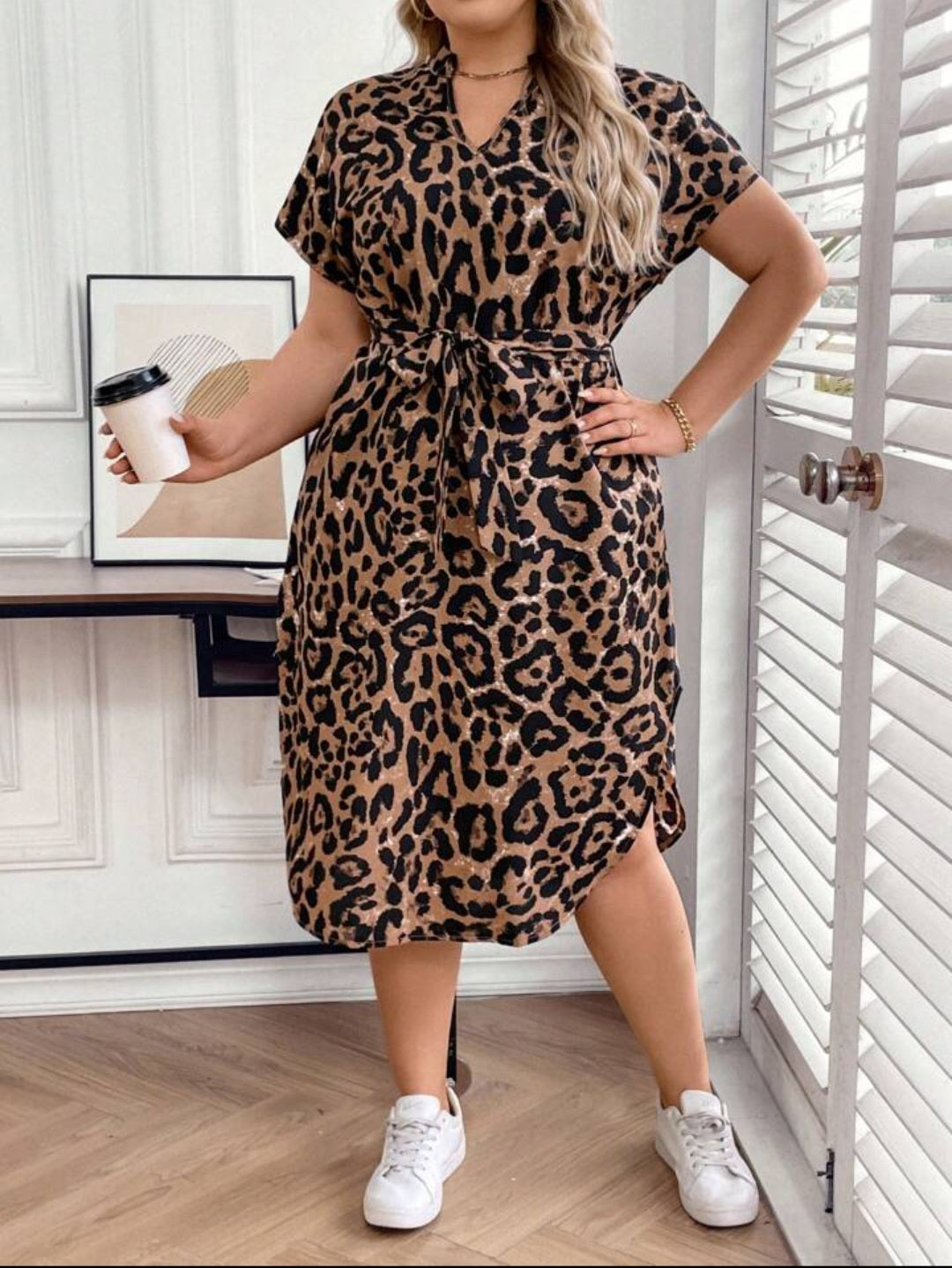 Vestido Casual con Estampado de Leopardo