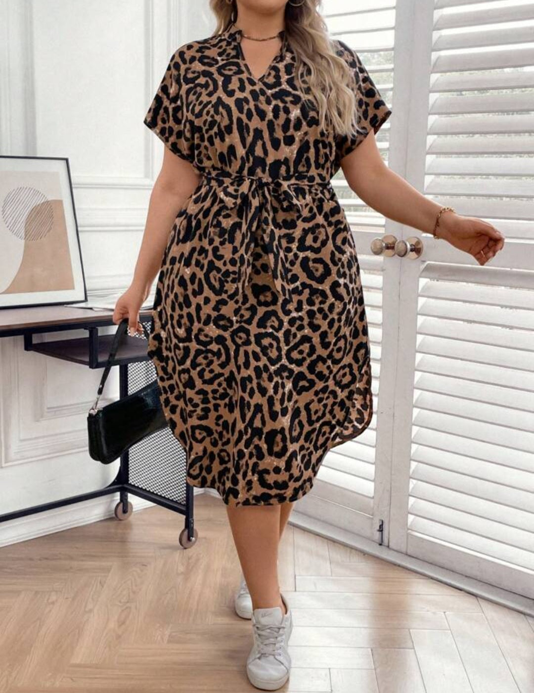 Vestido Casual con Estampado de Leopardo